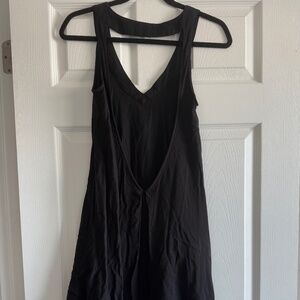Tobi Black Open Back Swing Mini Dress V-Neck XS